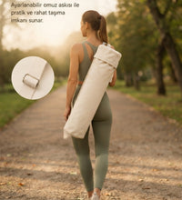 Yoga Matı Çantası %100 Pamuk Gabardin TPE Pilates Minderi Taşıma Çantası Ayarlanabilir Askılı