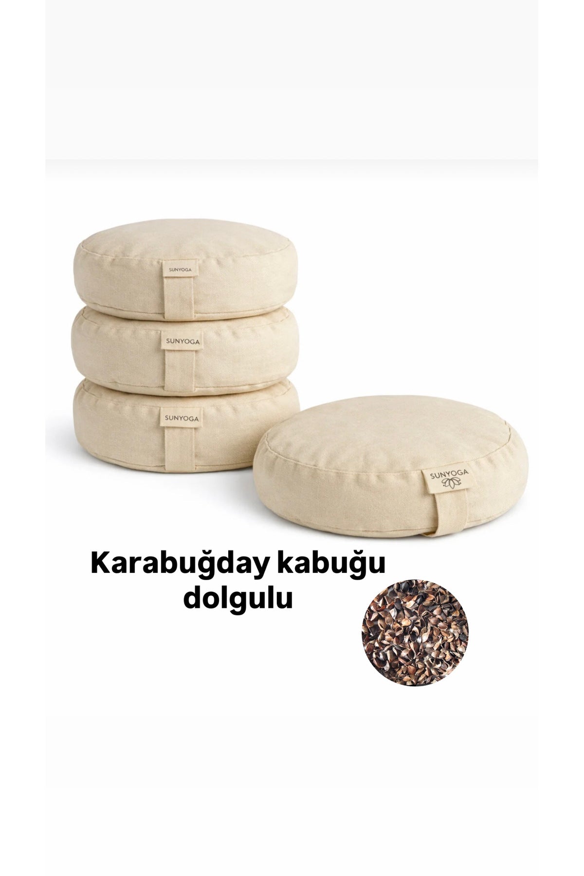 Yoga Meditasyon Minderi Karabuğday Kabuğu Dolgulu krem Renk