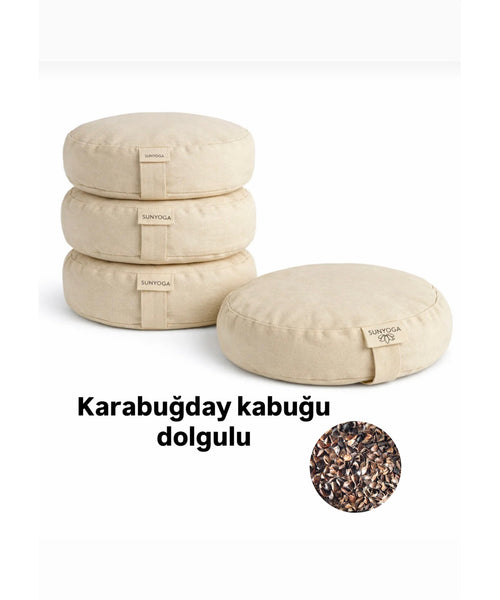 Yoga Meditasyon Minderi Karabuğday Kabuğu Dolgulu krem Renk