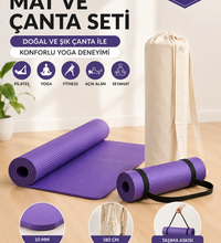 Yoga Seti 10 mm Kaymaz Mat ve %100 Pamuk Çanta