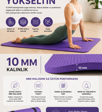 Yoga Seti 10 mm Kaymaz Mat ve %100 Pamuk Çanta
