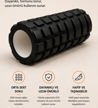 Foam Roller Yüksek Yoğunluklu Orta Sert Masaj Rulosu EVA Kas Gevşetici Yoga Pilates Fitness