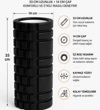 Foam Roller Yüksek Yoğunluklu Orta Sert Masaj Rulosu EVA Kas Gevşetici Yoga Pilates Fitness