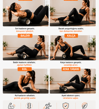 Foam Roller Yüksek Yoğunluklu Orta Sert Masaj Rulosu EVA Kas Gevşetici Yoga Pilates Fitness