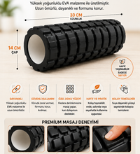 Foam Roller Yüksek Yoğunluklu Orta Sert Masaj Rulosu EVA Kas Gevşetici Yoga Pilates Fitness