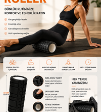 Foam Roller Yüksek Yoğunluklu Orta Sert Masaj Rulosu EVA Kas Gevşetici Yoga Pilates Fitness