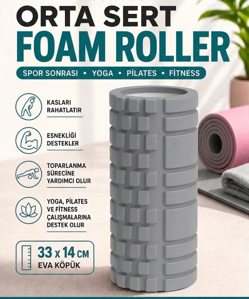 Yüksek Yoğunlukta Orta sert Foam Roller Fıtness Pilates Yoga Masaj Köpüğü Masaj Rulosu