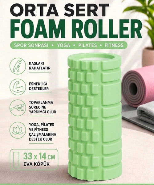 Yüksek Yoğunlukta Orta Sert Foam Roller Fıtness Pilates Yoga Masaj Rulosu Masaj Köpüğü