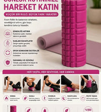 Yüksek Yoğunlukta Orta Sert Foam Roller Fıtness Pilates Yoga Masaj Rulosu Masaj Köpüğü FUŞYA RENK