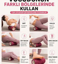 Yüksek Yoğunlukta Orta Sert Foam Roller Fıtness Pilates Yoga Masaj Rulosu Masaj Köpüğü FUŞYA RENK