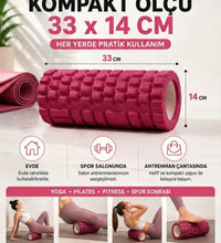 Yüksek Yoğunlukta Orta Sert Foam Roller Fıtness Pilates Yoga Masaj Rulosu Masaj Köpüğü FUŞYA RENK