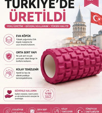 Yüksek Yoğunlukta Orta Sert Foam Roller Fıtness Pilates Yoga Masaj Rulosu Masaj Köpüğü FUŞYA RENK