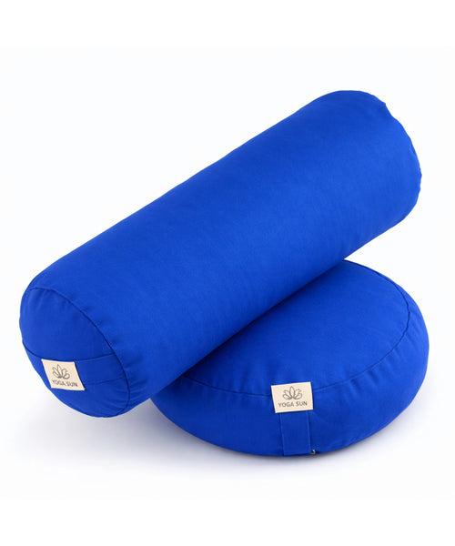 Zafu meditasyon Bolster & Yoga Meditasyon Minderi Karabuğday dolgulu Saks mavi renk