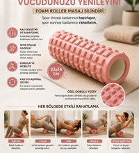 Zafu Meditasyon Minderi Karabuğday Dolgulu + Foam Roller Masaj Silindiri Yoga Pilates Seti