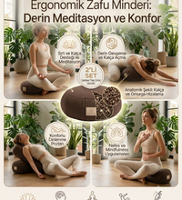 Zafu Meditasyon Minderi ve Yoga Bolster Seti Karabuğday Dolgulu Pamuk Keten Meditasyon Yastığı