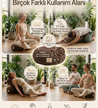 Zafu Meditasyon Minderi ve Yoga Bolster Seti Karabuğday Dolgulu Pamuk Keten Meditasyon Yastığı