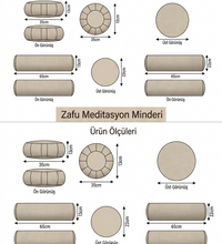 Zafu Meditasyon Minderi ve Yoga Bolster Seti Karabuğday Dolgulu Pamuk Keten Meditasyon Yastığı