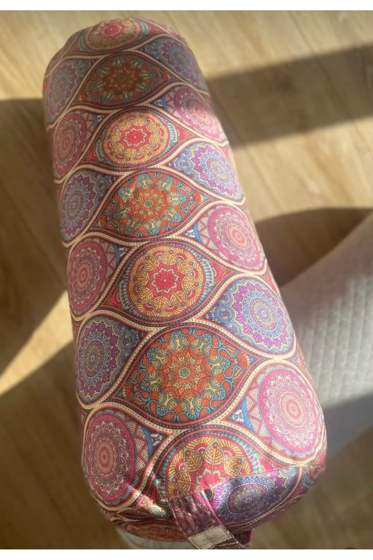 Zafu Silindir Yoga Minderi Bolster Mandala Desen Çok Renkli