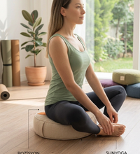Karabuğday Dolgulu Bej Turuncu Lotus Zafu Meditasyon Minderi